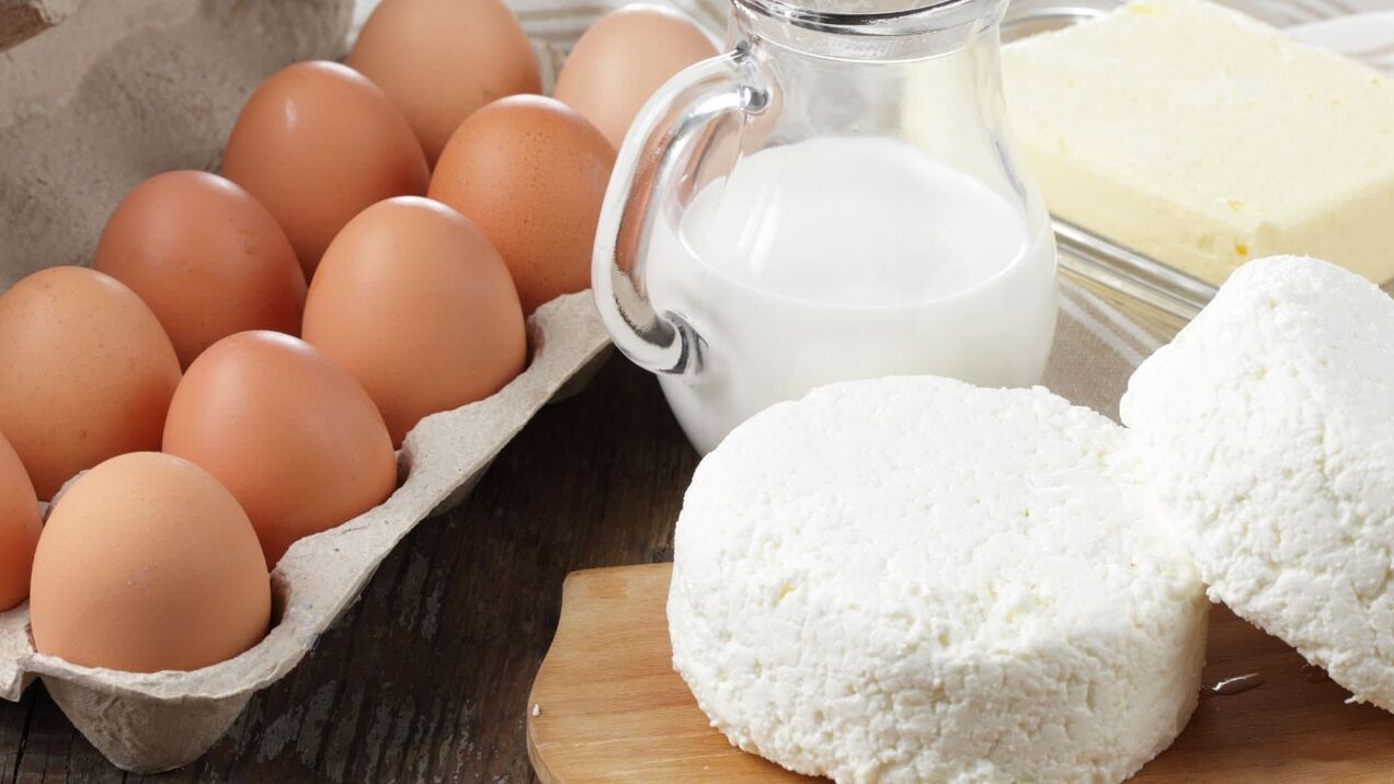 Eggs and dairy products for efficiency