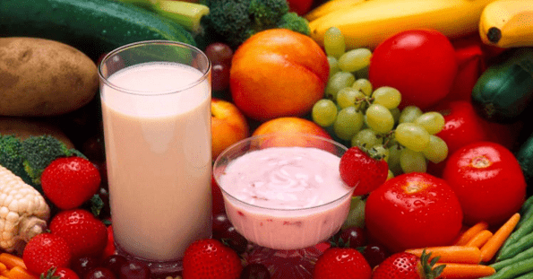 vegetables and fruits with yogurt for potency